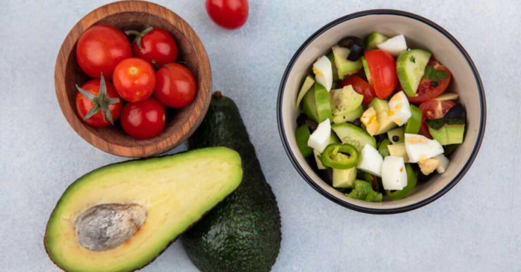 high calorie low carb foods avacado, tomato, olives